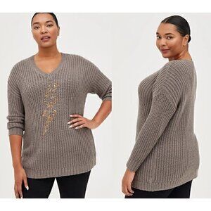Torrid Chunky Pullover Tunic Sweater Plus Size 2X NWT